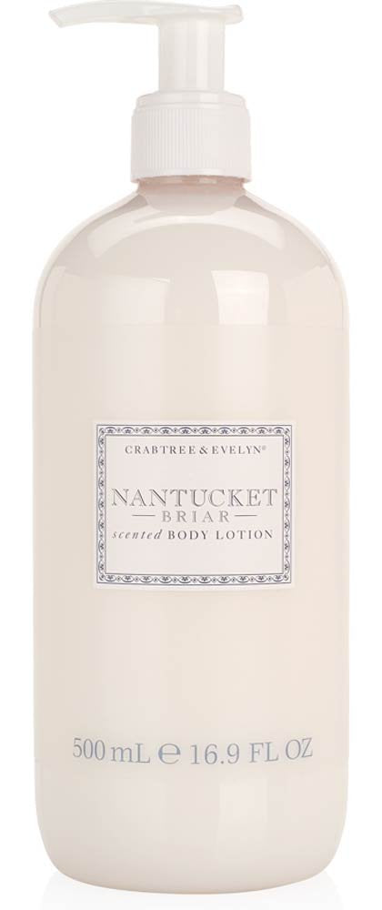 Crabtree & Evelyn bottle front view showing label and size, stylish gift-ready packaging