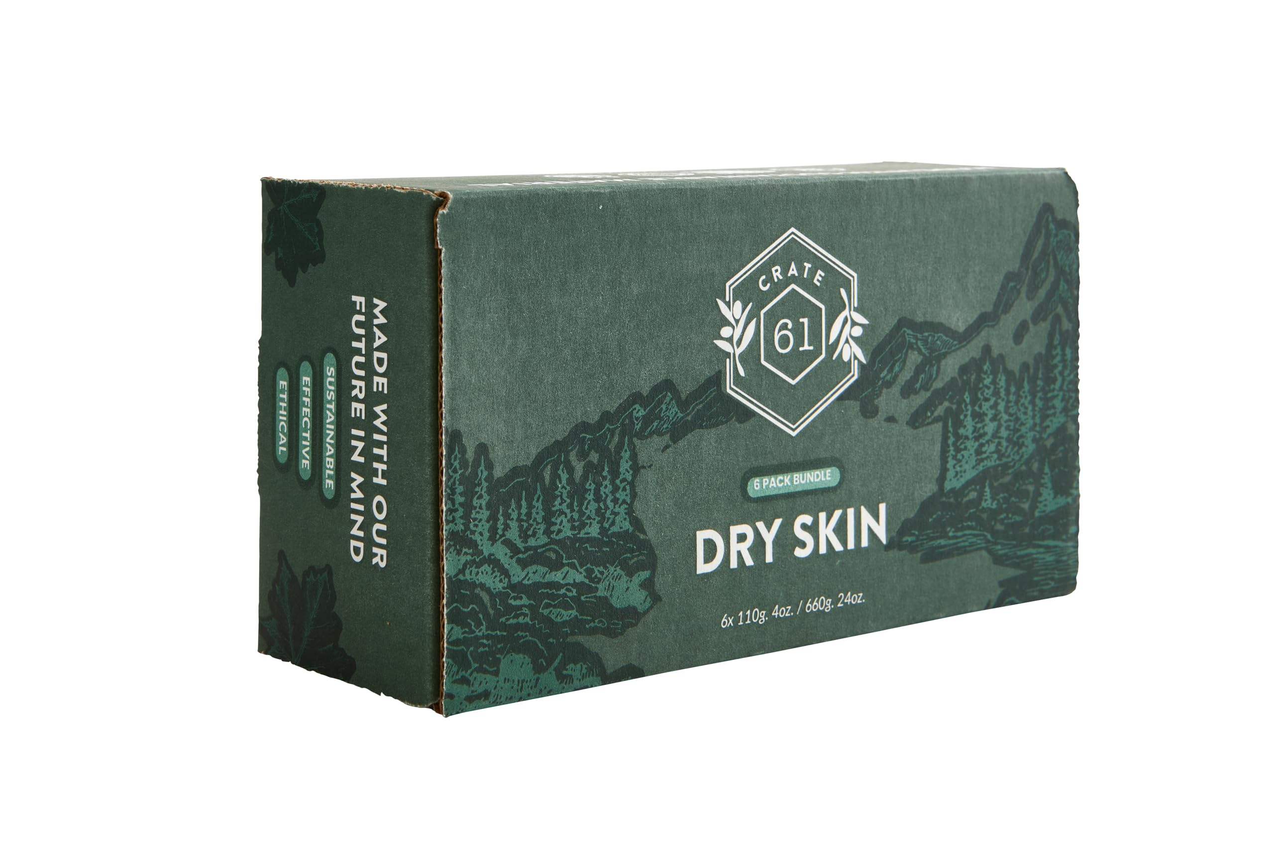Crate 61 Organics bar cross-section showing dense, moisturizing oils and clay marbling