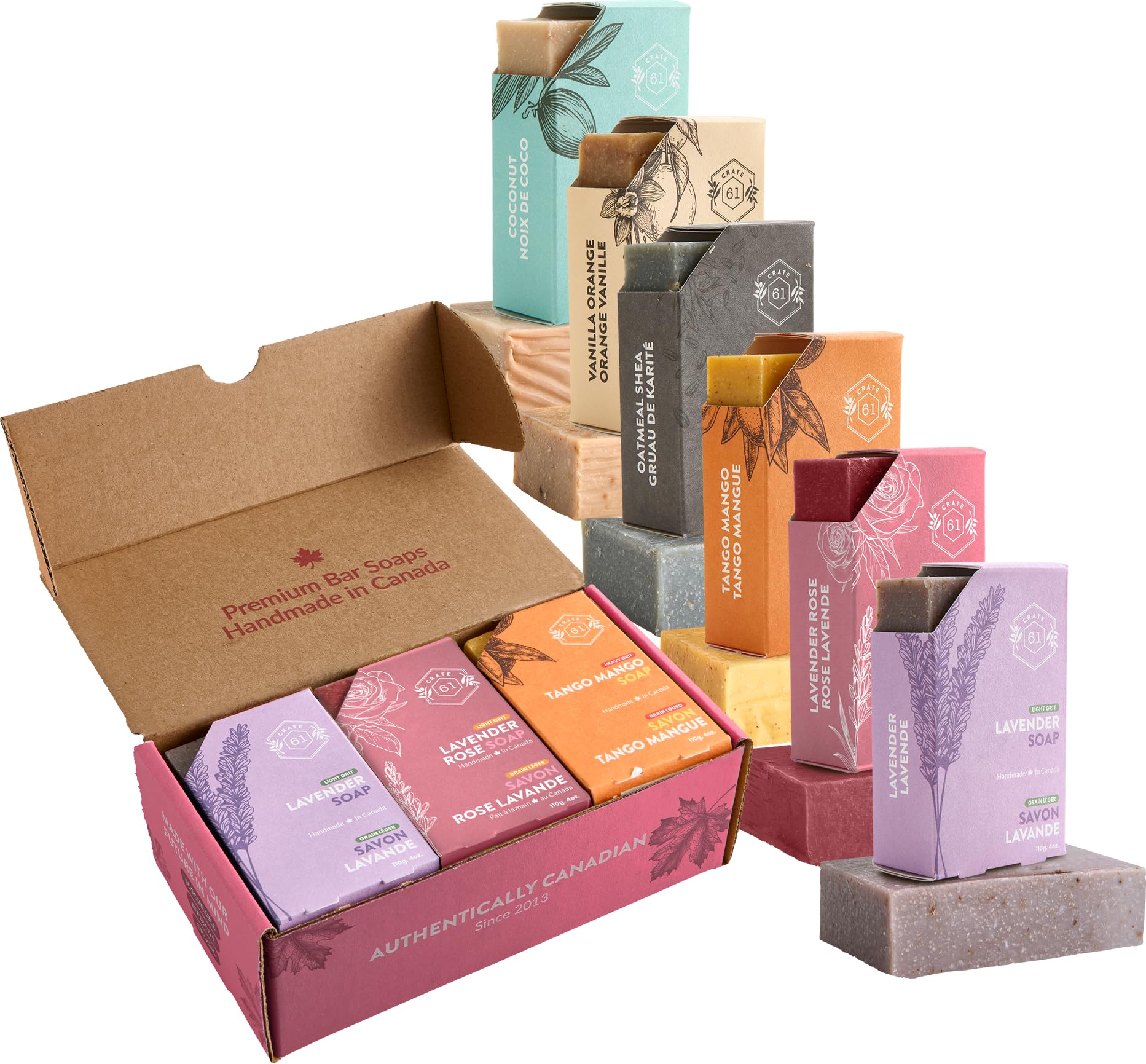 Crate 61 Organics front packaging shows eco-friendly giftable bars