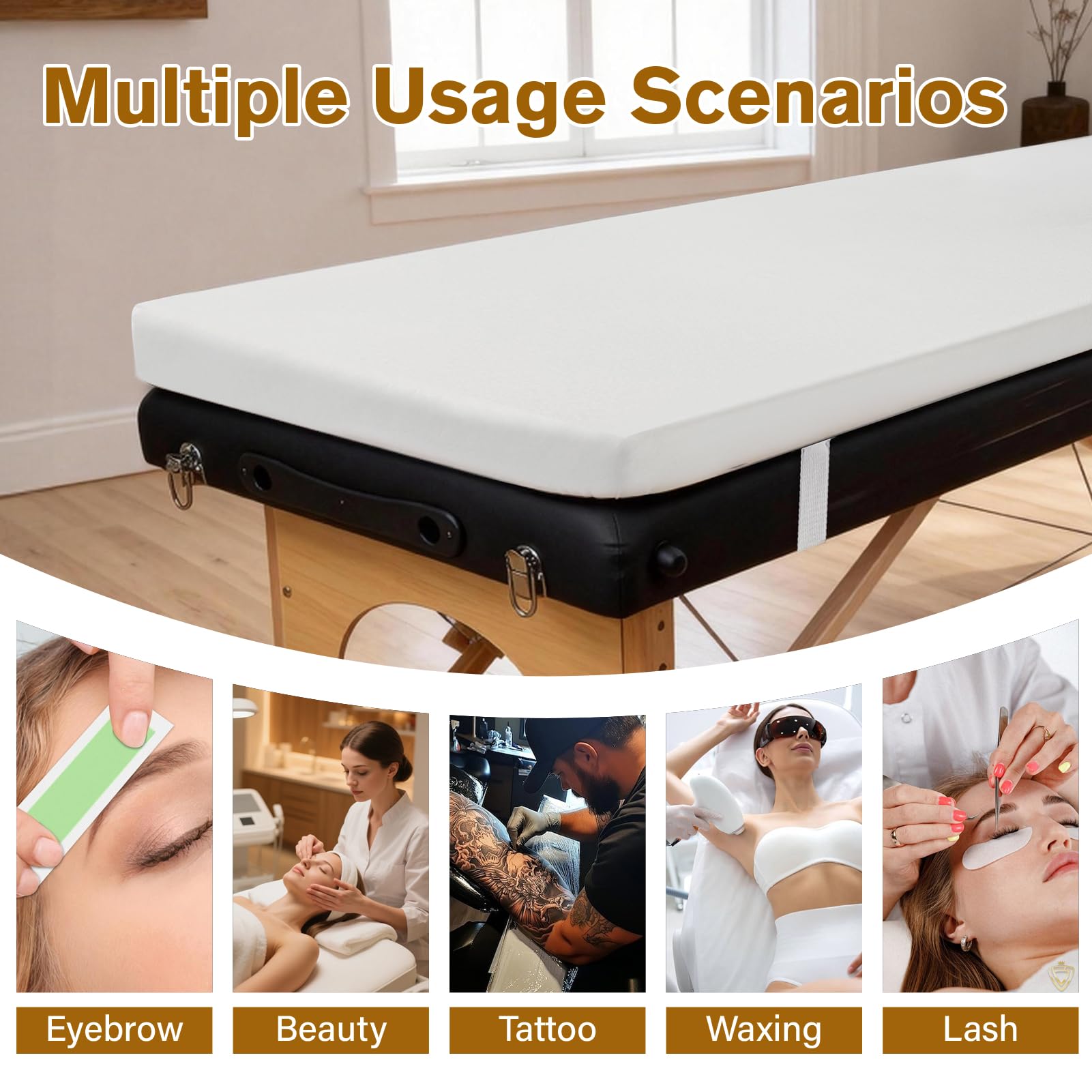 CRAURU spa setting with topper in use showing professional ambiance and client comfort