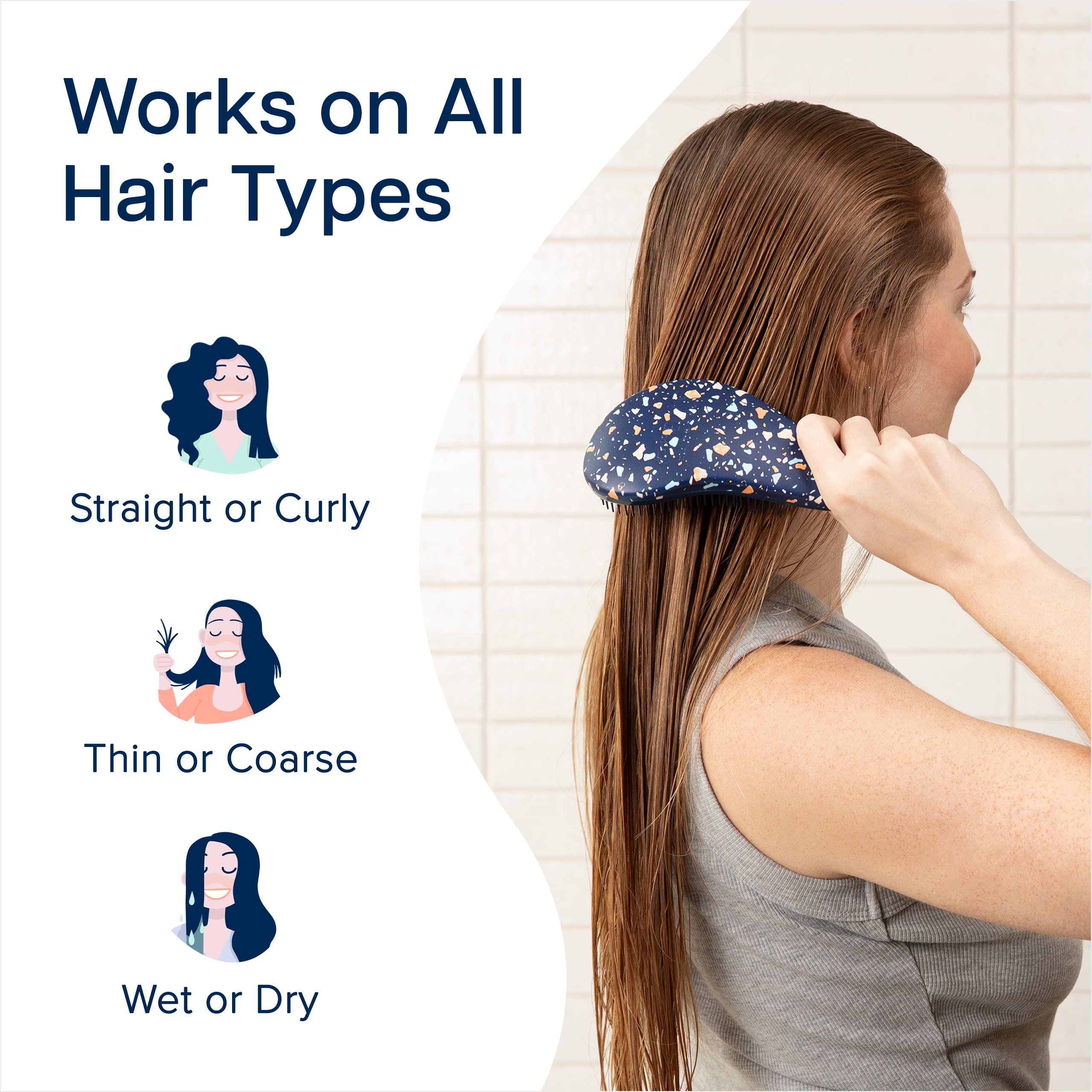 Crave Naturals detangler used on wet hair in shower to reduce snags and breakage