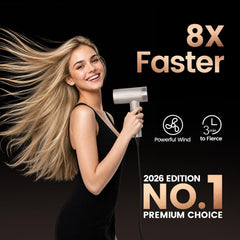 CrazyMar hair dryer with diffuser attached creating lifted curls and added volume