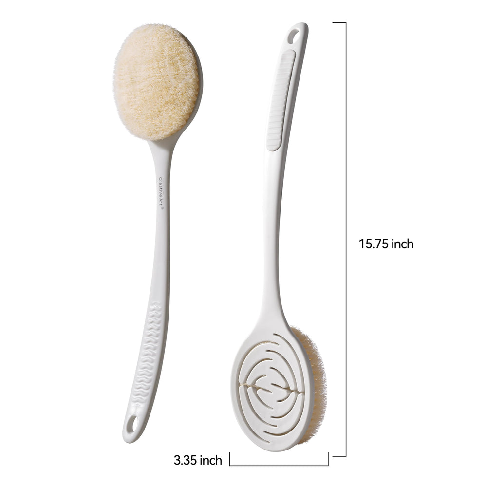 Creative Art packaging and label showing minimalist shower accessory