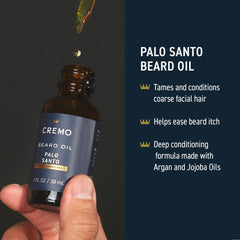 Cremo 2-in-1 beard wash lathered in hand showing gentle cleaning action