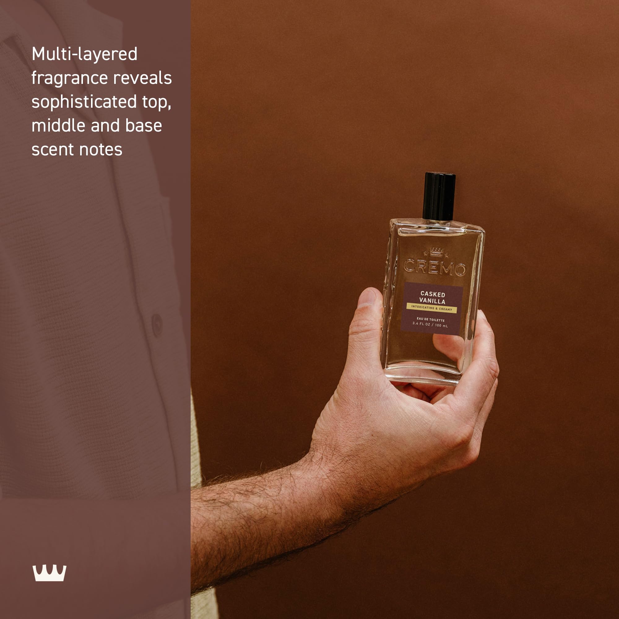 Cremo close-up with vanilla and amber notes illustrating creamy warmth and depth