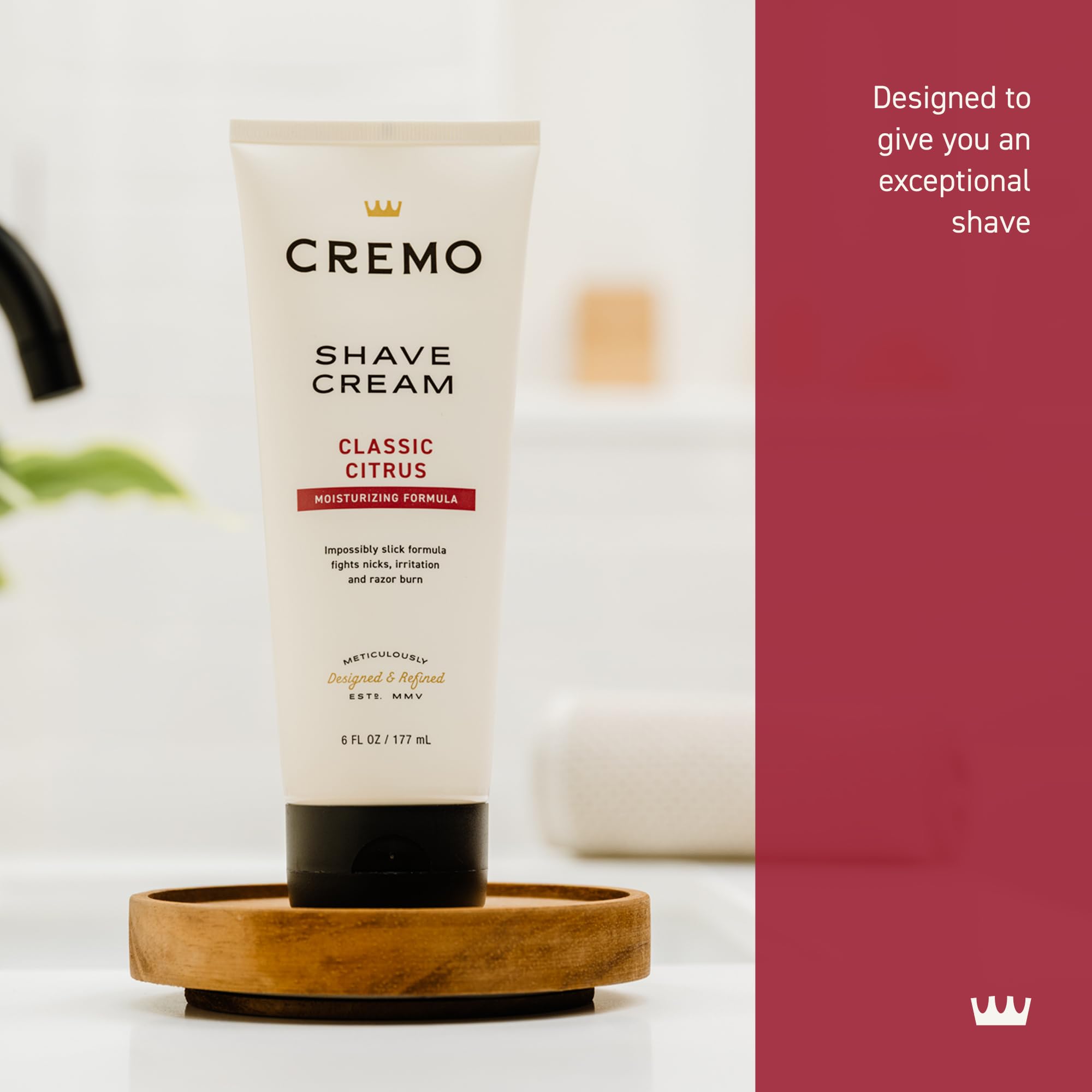 Cremo close-up of cream texture demonstrating ultra-slick formula for smooth shave