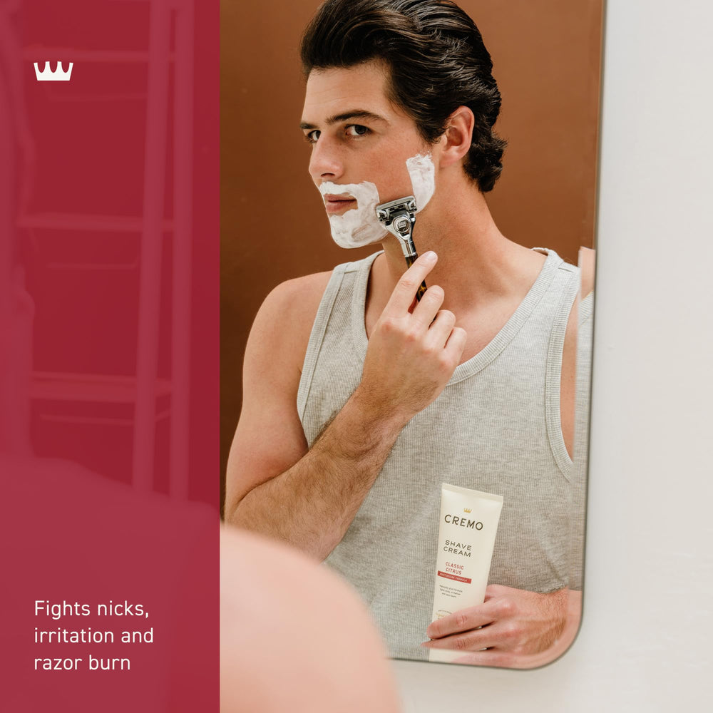Cremo cream on hand during application showing easy spread and protection benefit