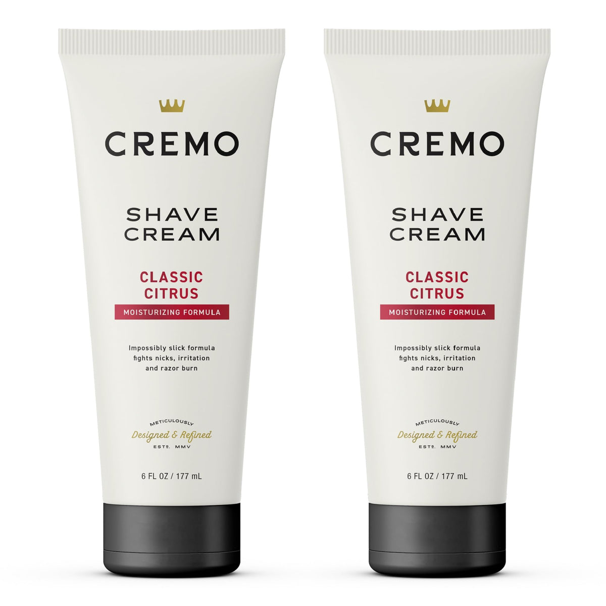 Cremo front packaging two-pack showing tubes and brand for easy identification and value