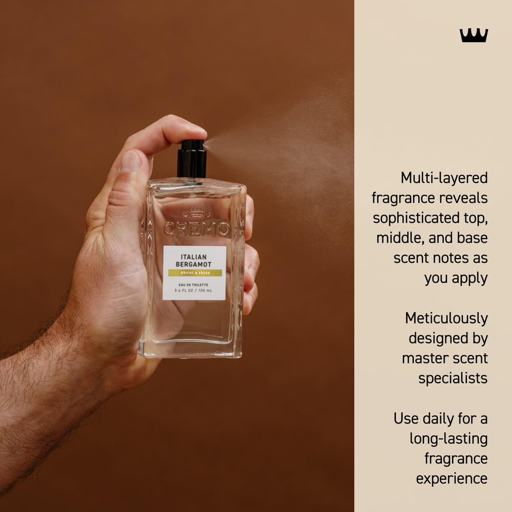 Man using Cremo body wash in shower to create a refreshing, layered scent