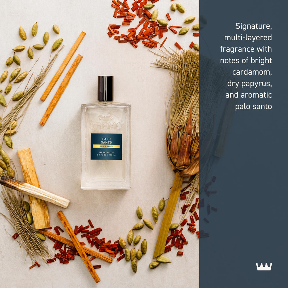 Cremo cologne spray action demonstrating easy application and lasting scent