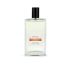 Cremo bottle front packaging showing refined scent and travel benefit