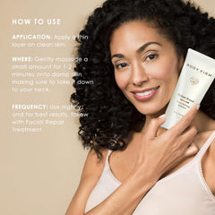 Crepe Erase being applied to face and neck for refreshed, prepped skin