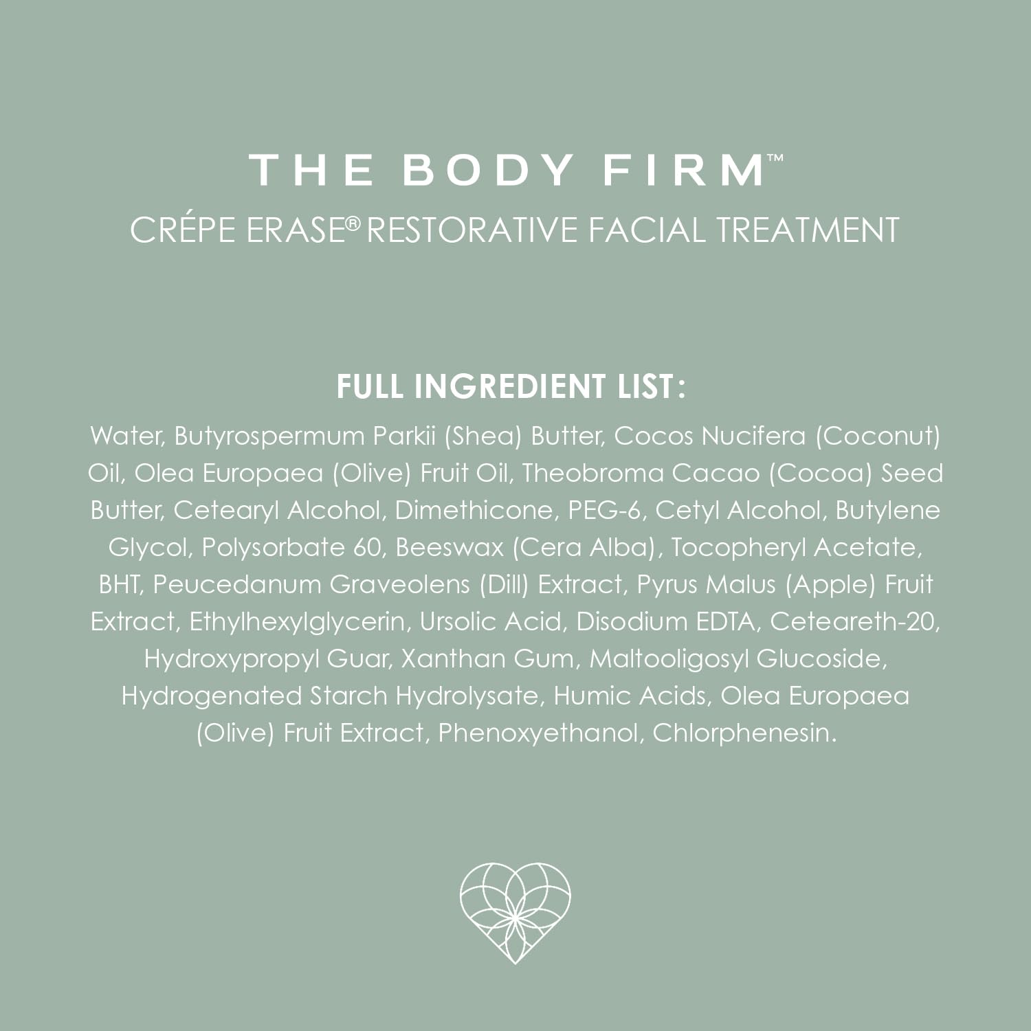 Crepe Erase ingredient label detail showing TruFirm complex
