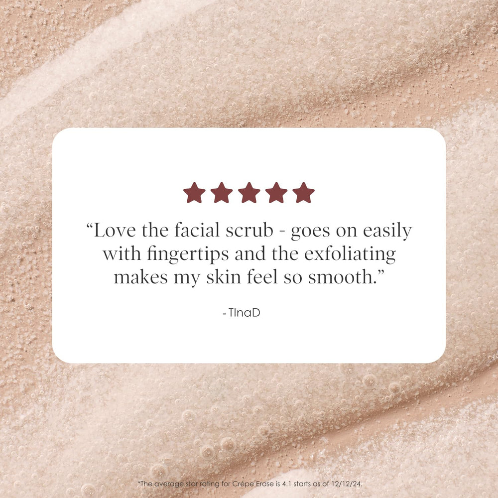 Crepe Erase label closeup highlighting TruFirm Complex and exfoliant ingredients