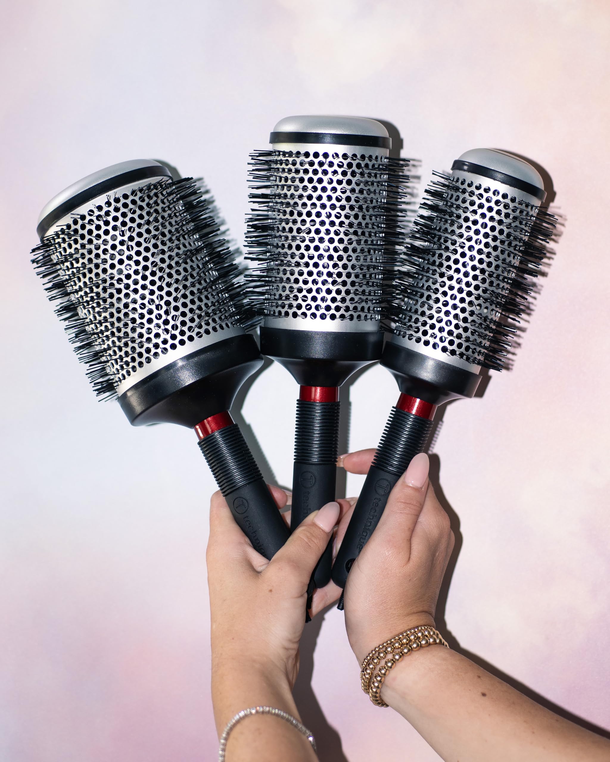 Cricket brush staged in bathroom to show everyday styling convenience and storage