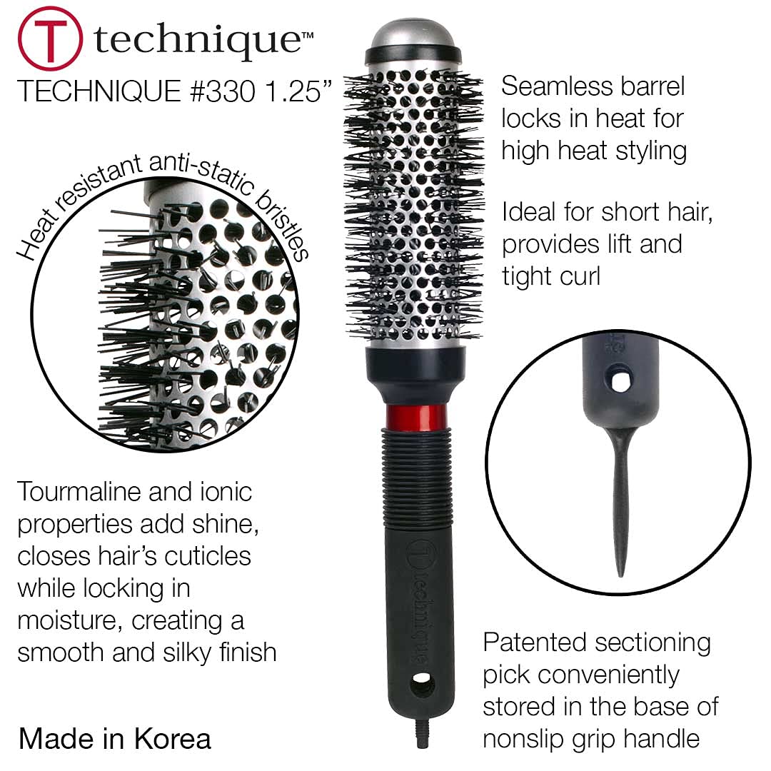 Cricket bristles detail with tourmaline ionic tips to reduce frizz and boost shine