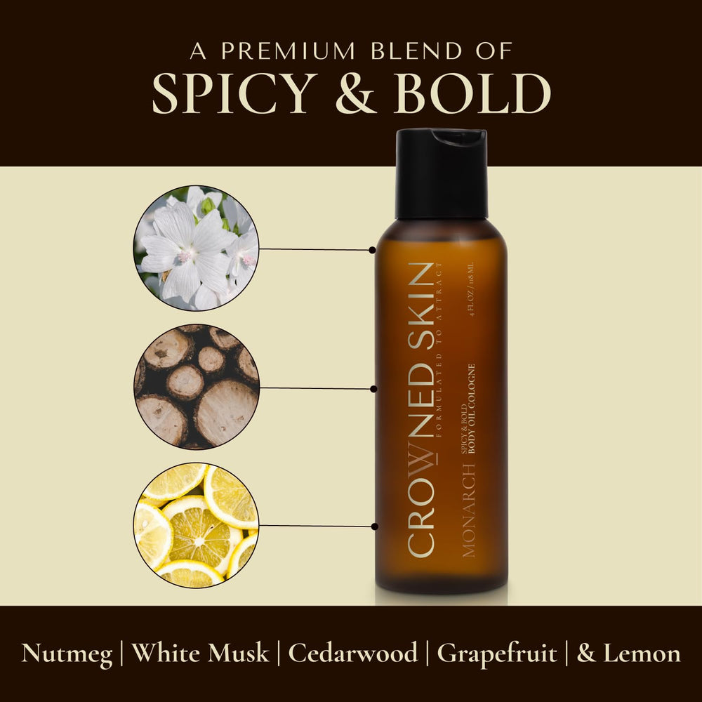 Crowned Skin label detail showing ingredient list and noncomedogenic claim