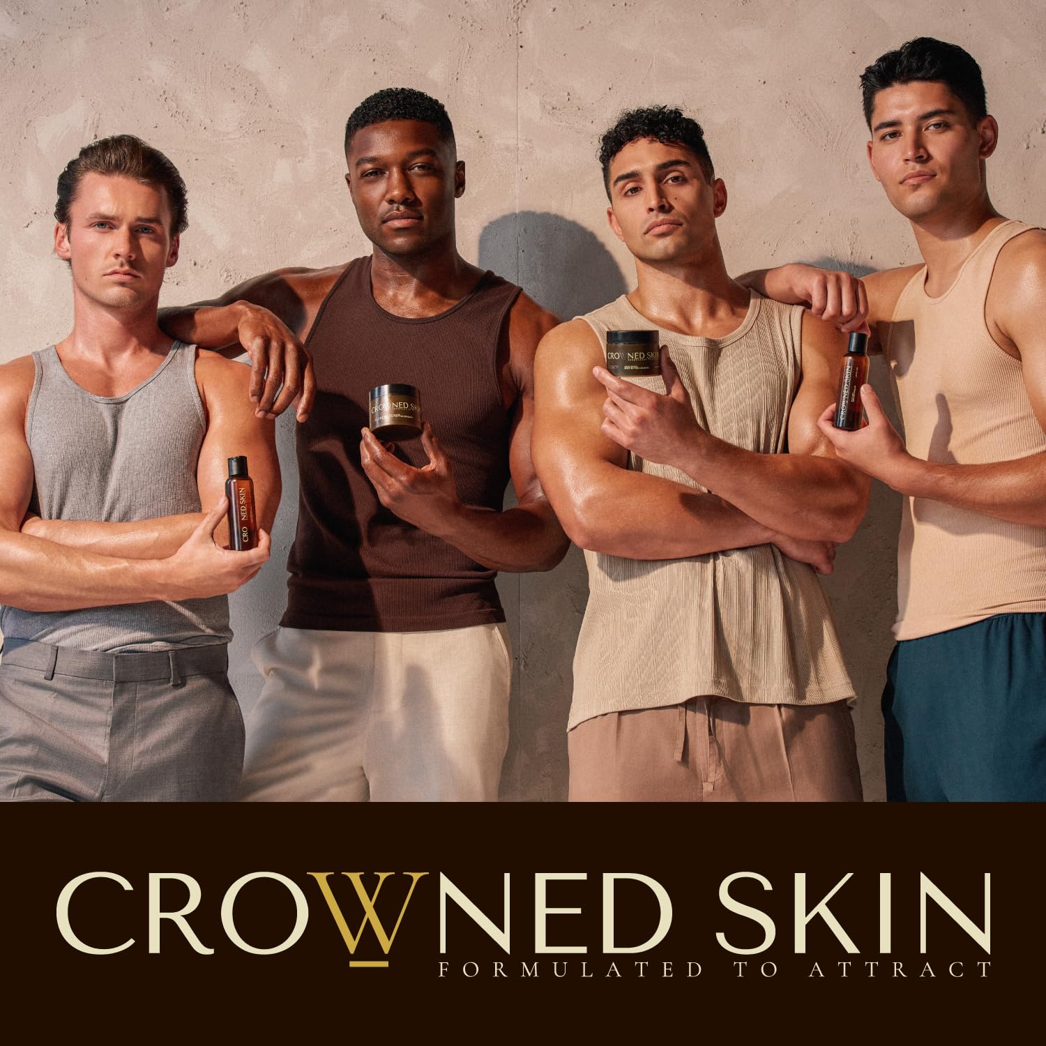 Crowned Skin in bathroom setting suggesting integration into daily grooming routine