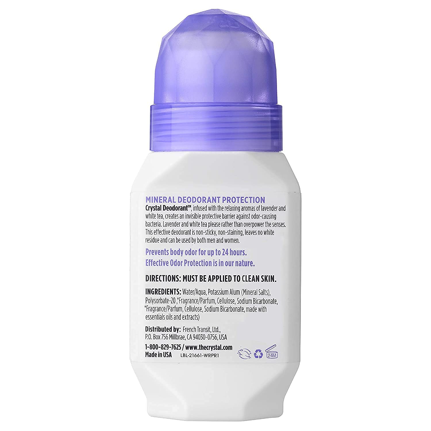 Crystal Essence label close-up highlighting product information benefit
