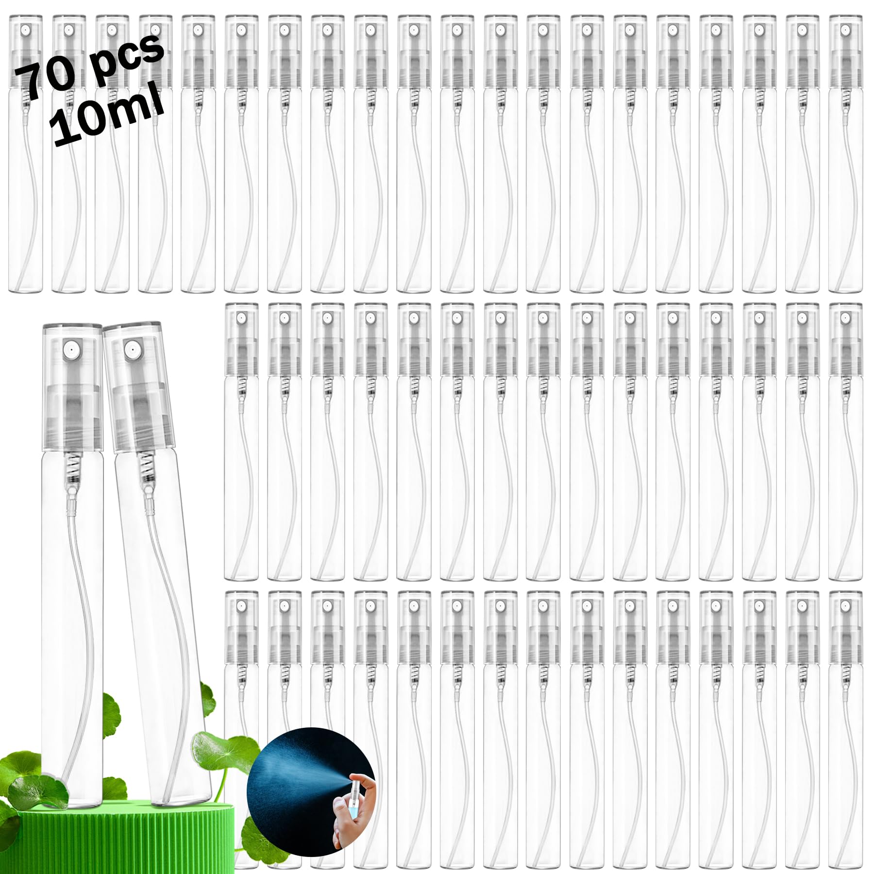 Csdtylh front packaging showing 70-piece atomizer set and contents for bulk convenience