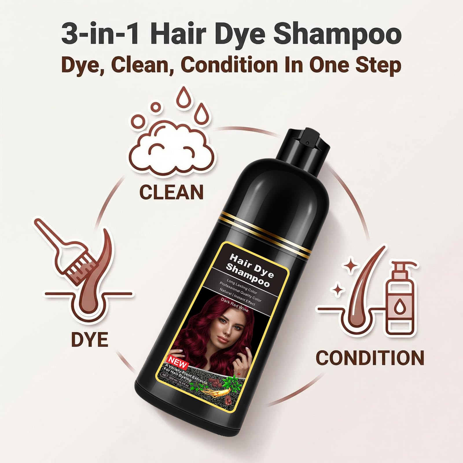 CSFDXD back label with ingredient callout showing ammonia-free and ginseng