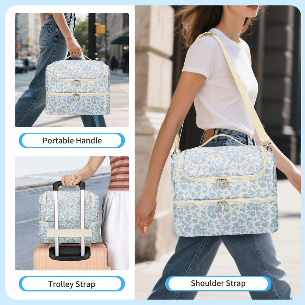 CUBETASTIC carrying options image showing top handle and luggage strap convenience