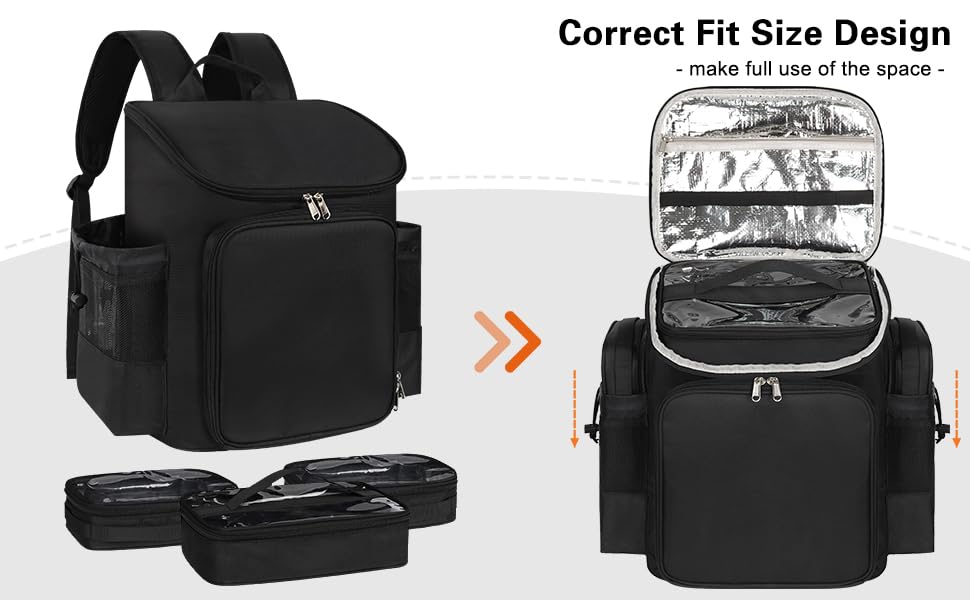 CUBETASTIC front pocket organization showing compartments for small accessories