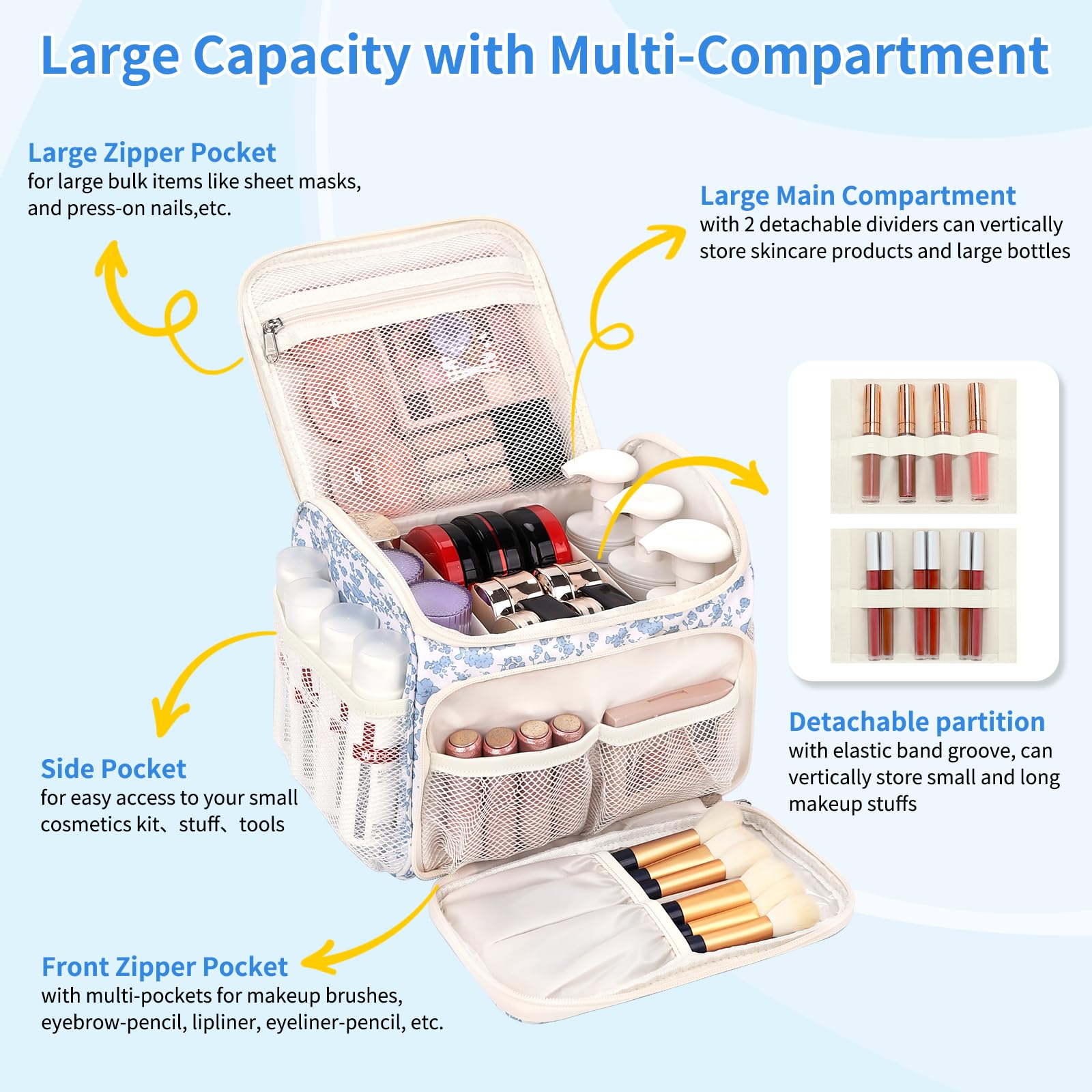 CUBETASTIC bag wide opening displaying easy access to contents benefit