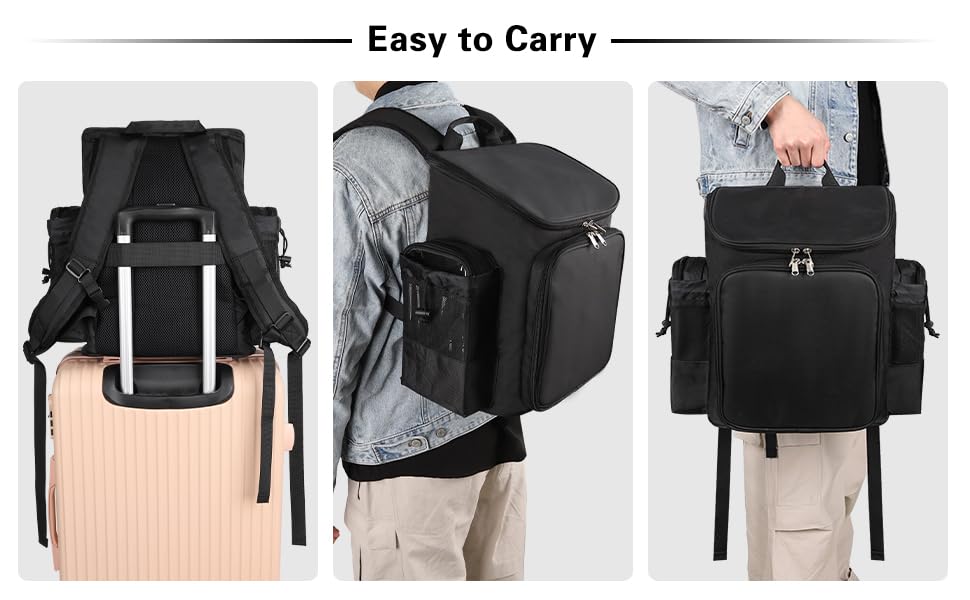 CUBETASTIC worn backpack lifestyle image showing hands-free transport benefit