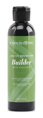 Cuccio Pro bottle front view showing clear builder gel and brand for professional strength