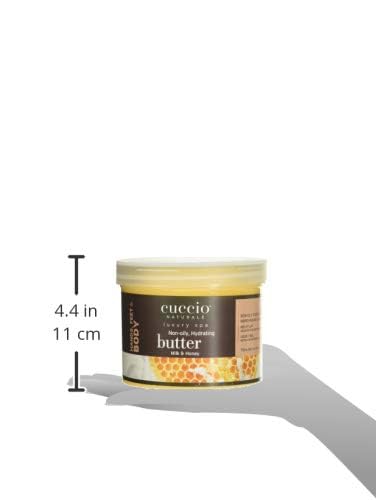 Close-up of Cuccio label highlighting natural ingredients benefit