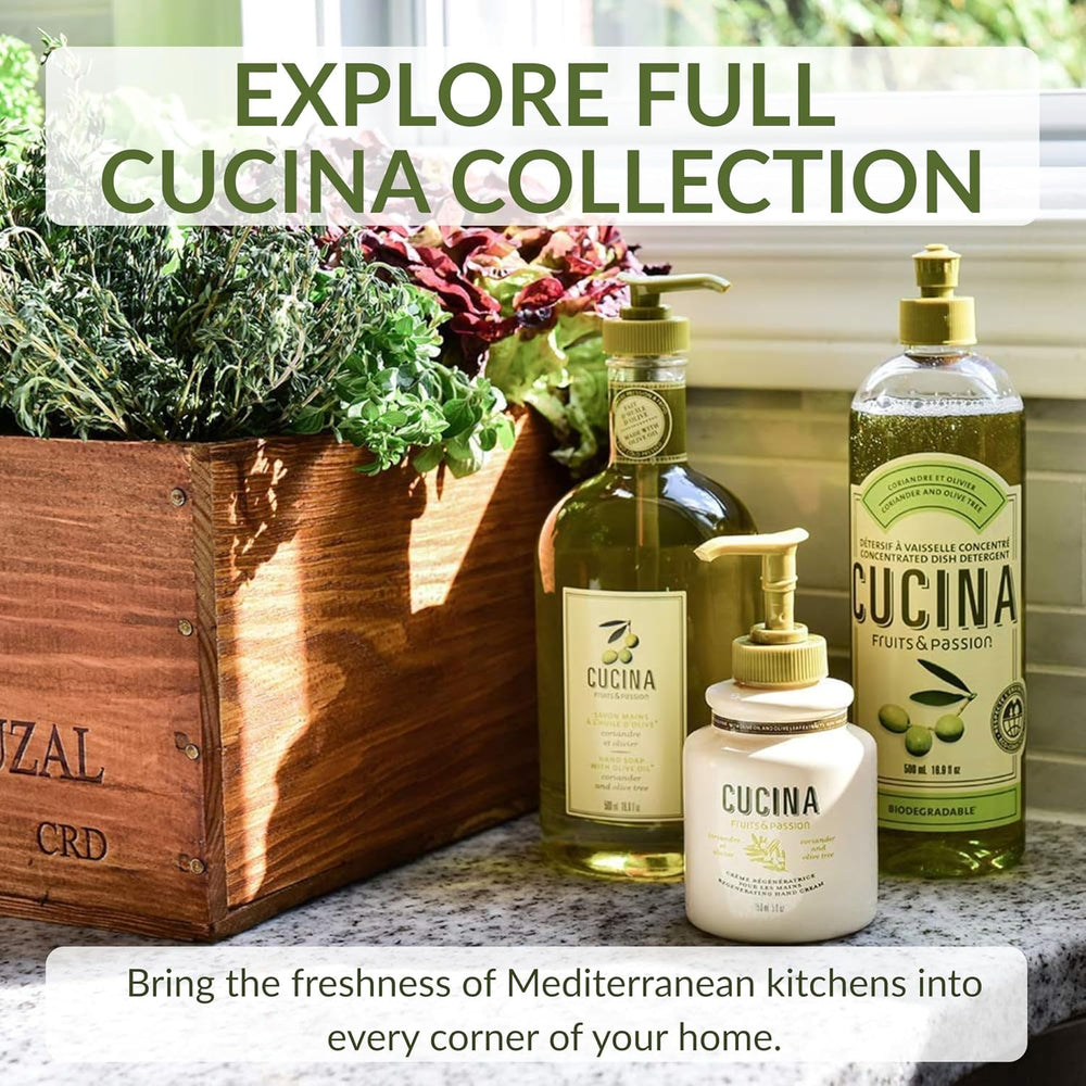 Cucina bottle beside kitchen sink, lifestyle scene conveying everyday use