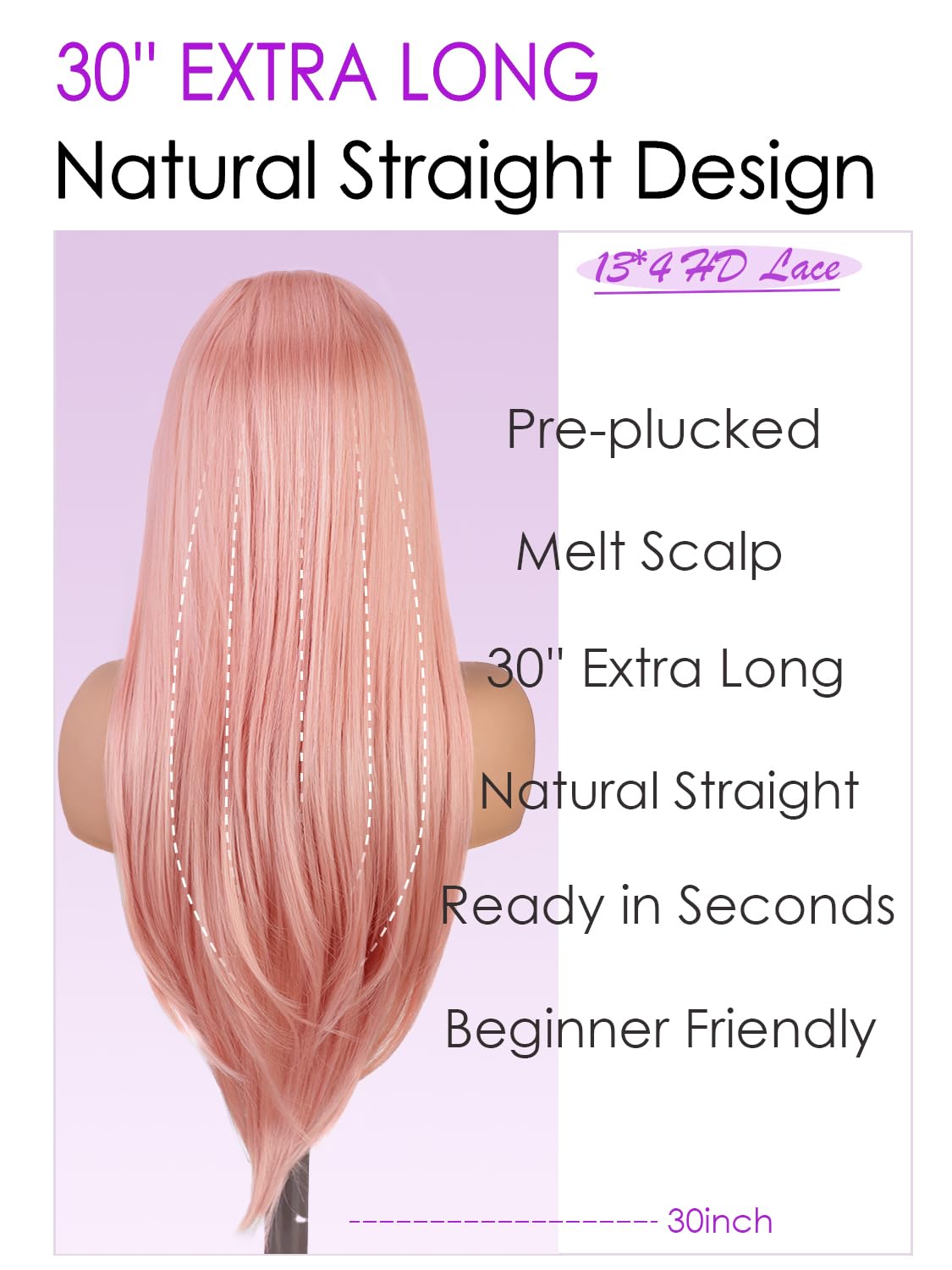 cuiud styled wig on mannequin with middle and side parts for versatile styling benefit