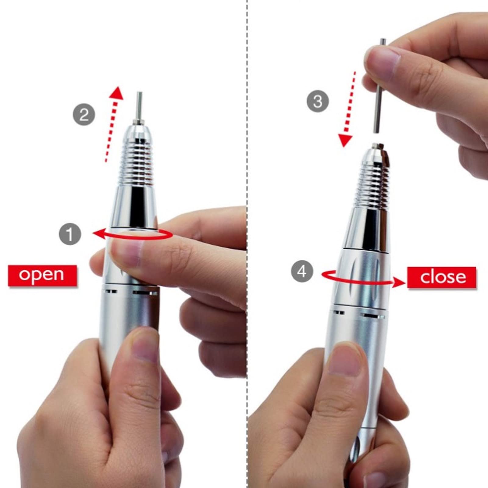 Cunyuer handpiece in professional salon use showing efficient acrylic and gel work