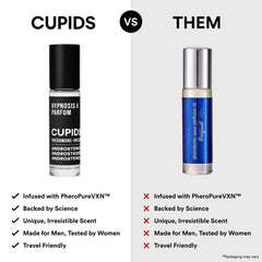 Cupids Hypnosis roll-on applied to wrist illustrating targeted scent for confidence