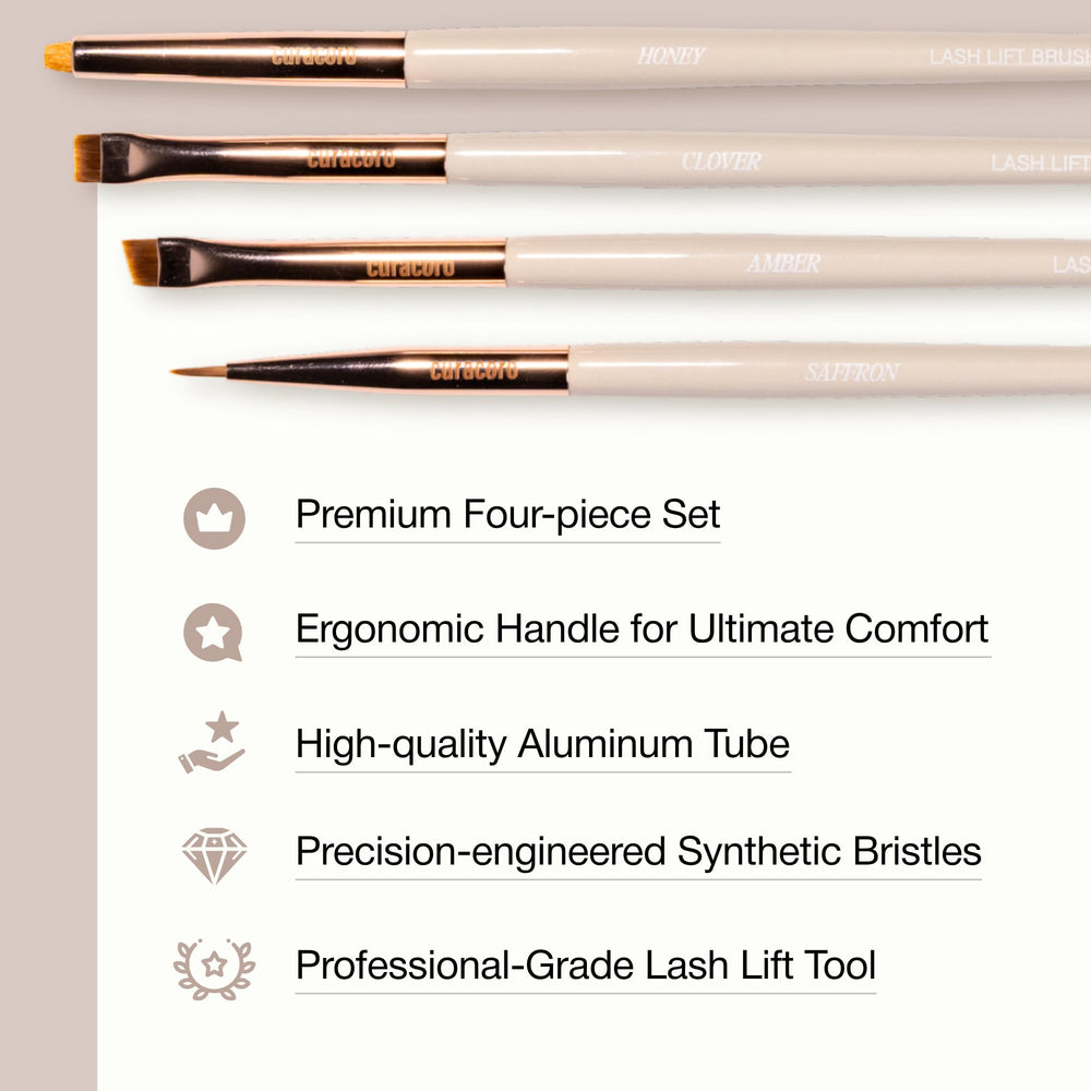 CURACORO Honey separator close-up showing soft bristles for gentle lash lift separation