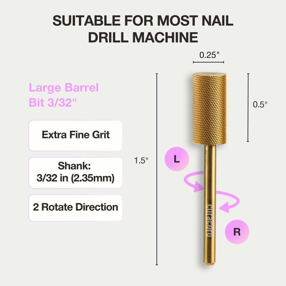 CURACORO image of 3/32" shank detail ensuring universal drill fit benefit