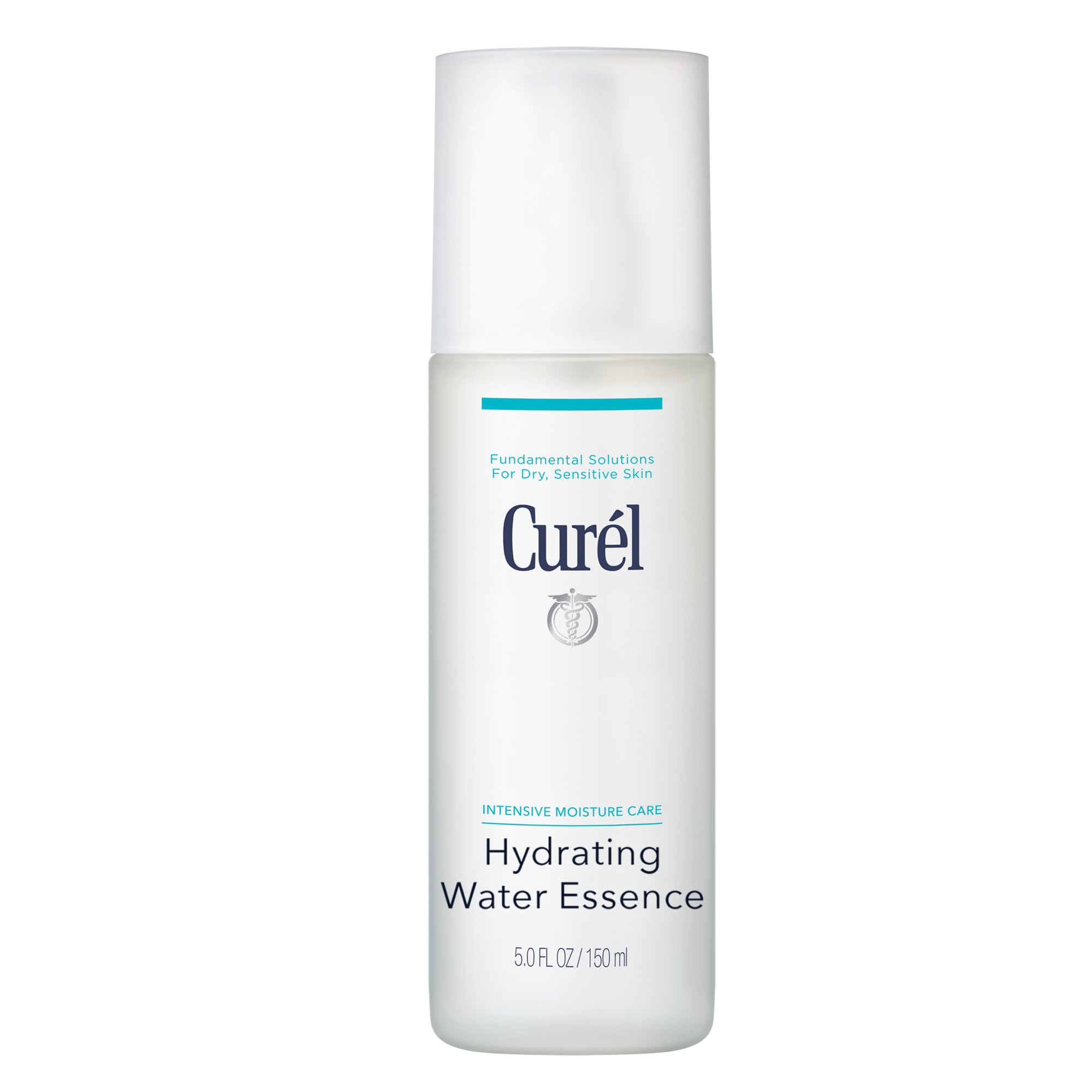 Curel front bottle hydrating water essence showing compact 5 oz size and soothing hydration