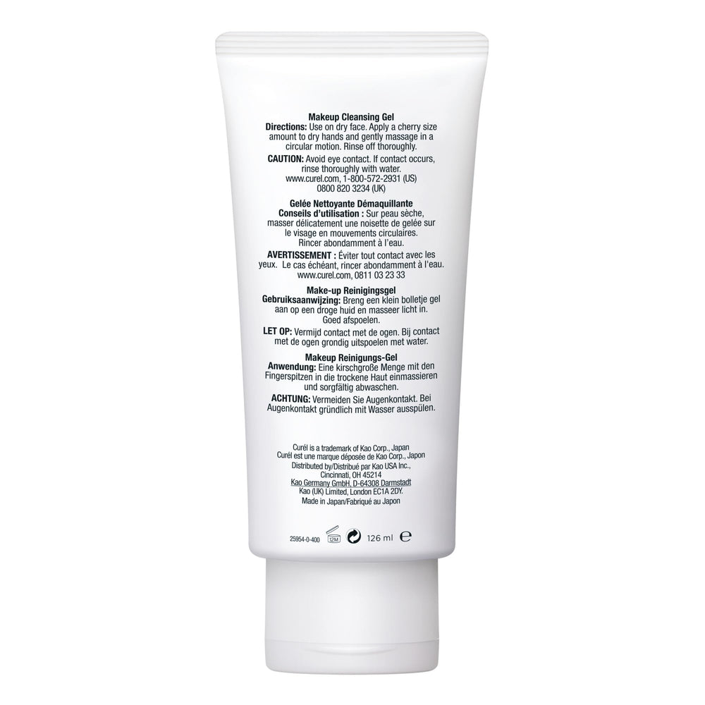Curel label and callouts showing fragrance-free, pH-balanced benefits