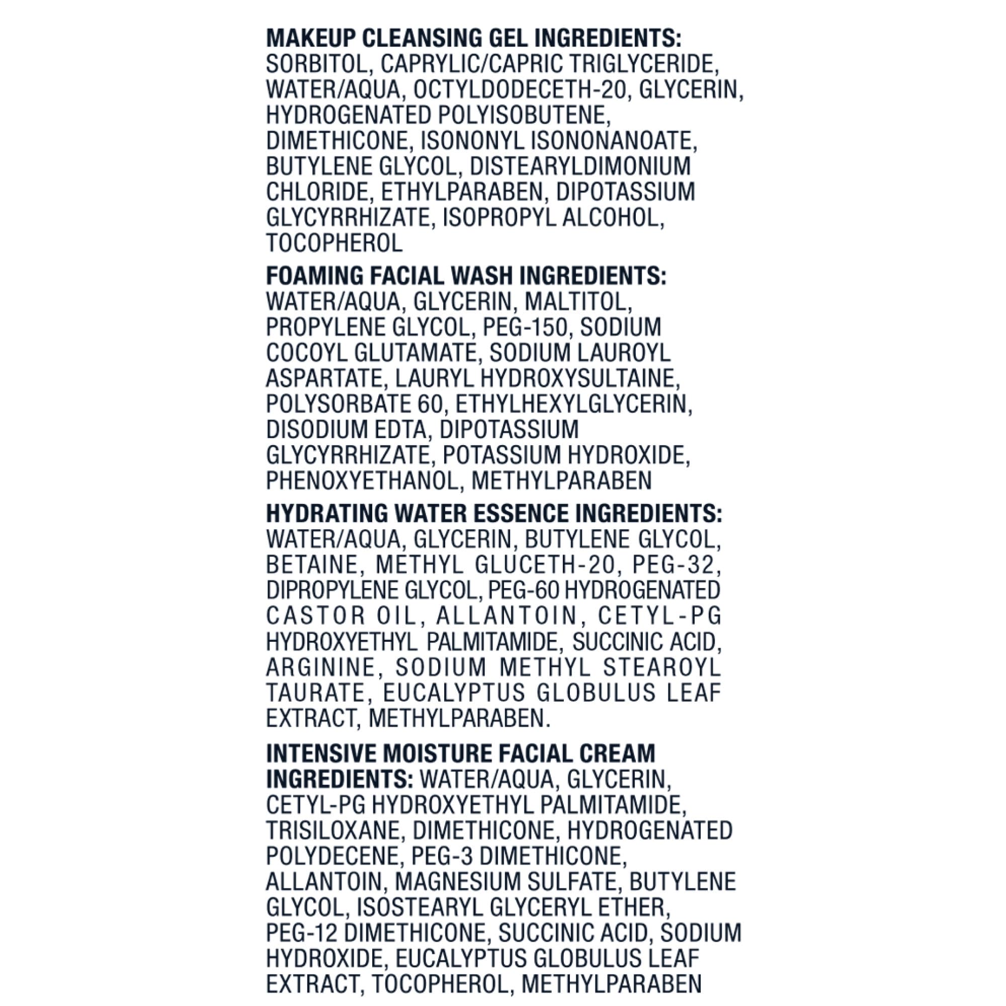 Curel label and ingredient list closeup highlighting ceramide focus