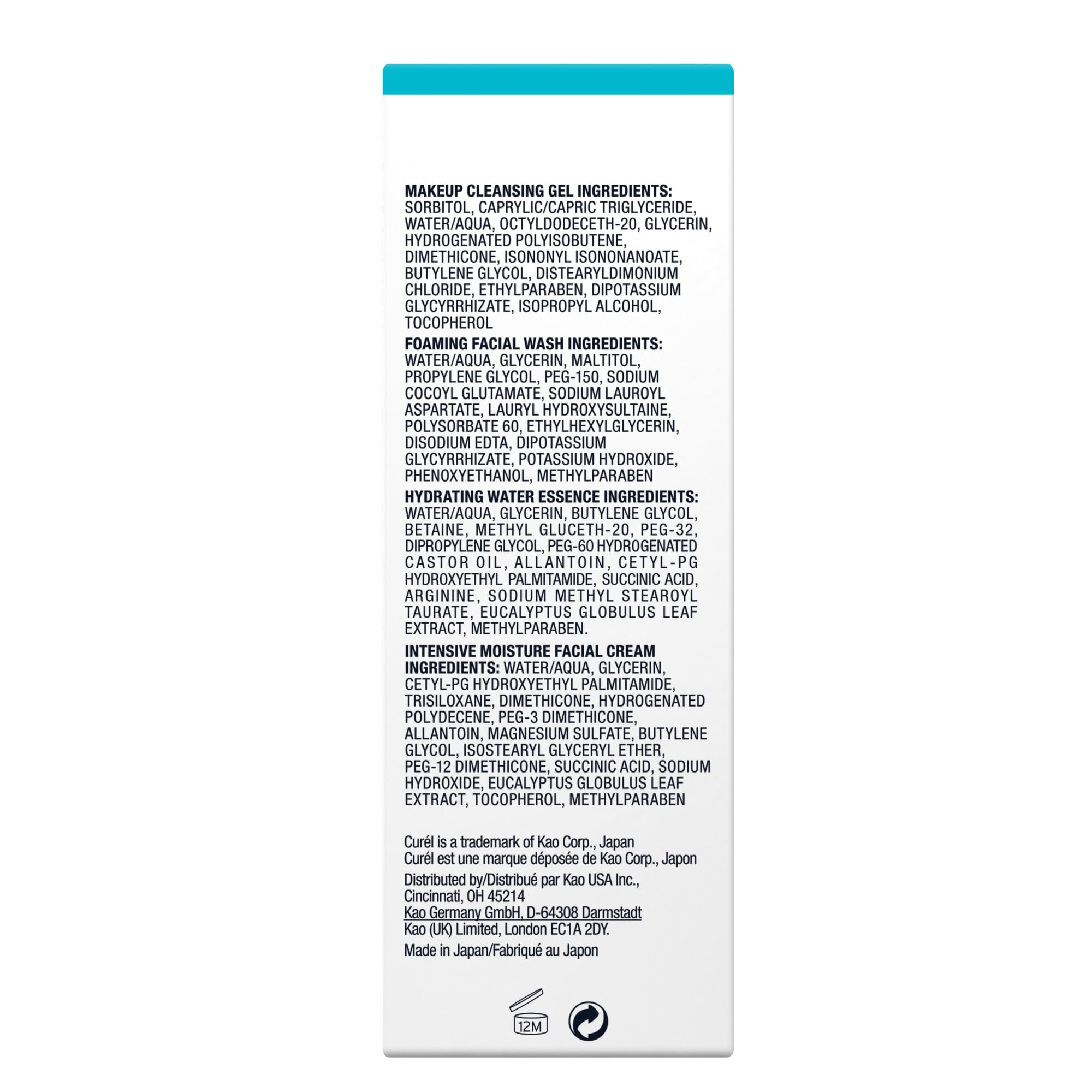 Curel lifestyle bathroom counter with products ready for daily routine
