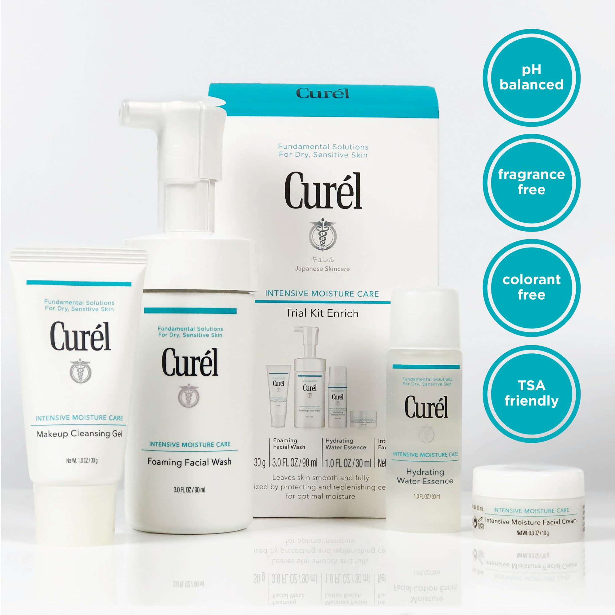 Curel cleansing gel closeup dissolving makeup gently for sensitive skin