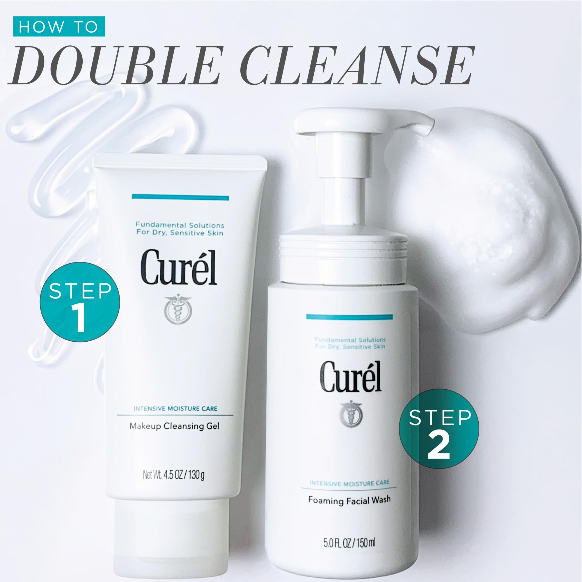 Curel removing mascara from skin demonstrating effective breakdown benefit