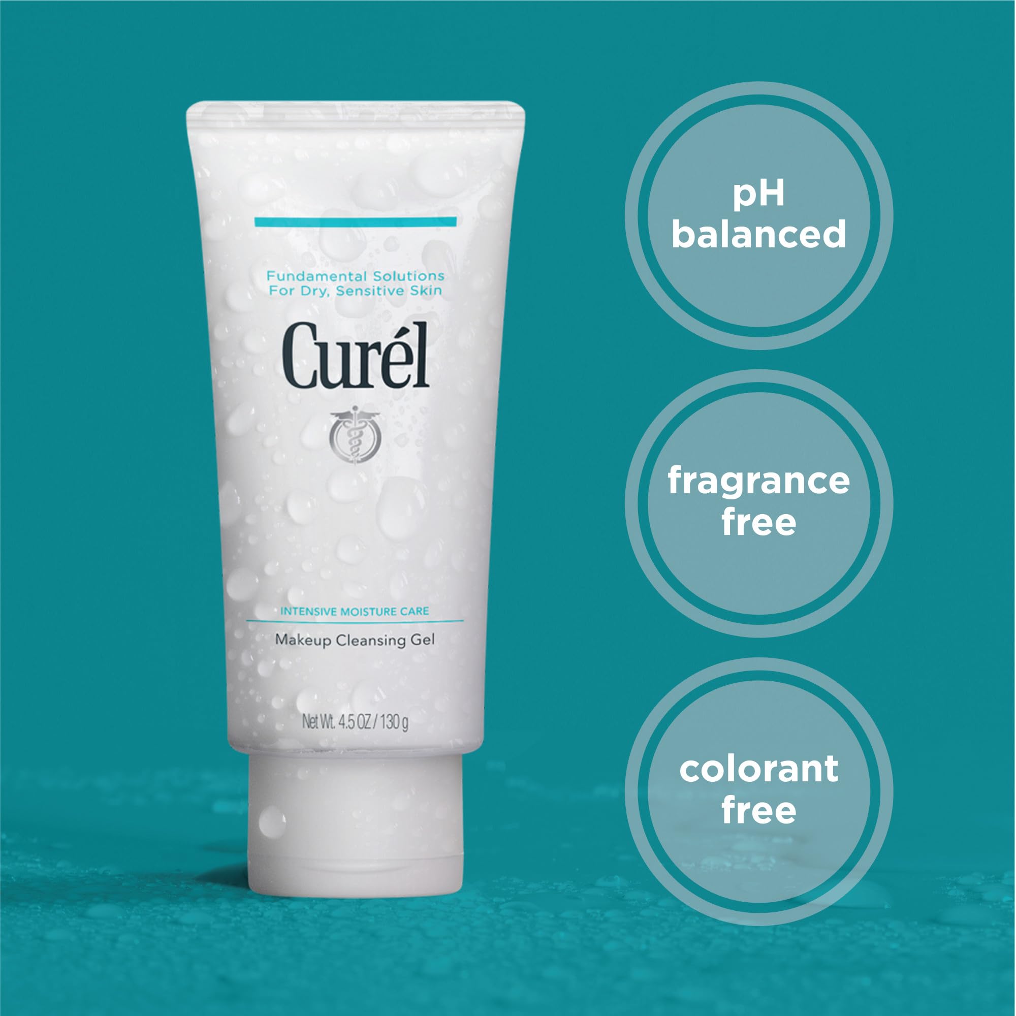 Curel pump and label close-up highlighting easy dispensing benefit