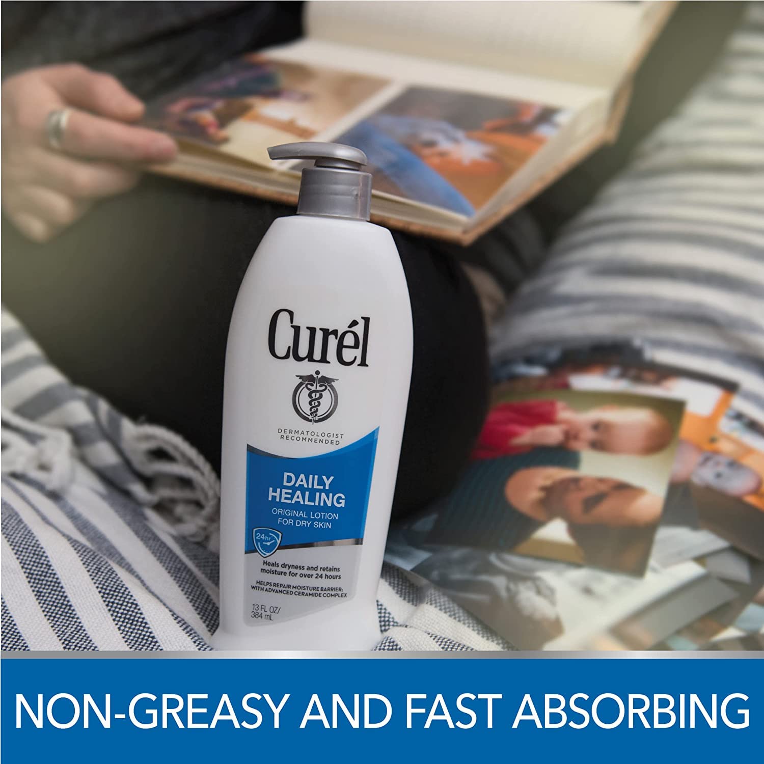 Curel pump dispense action showing controlled application and hygienic dispensing advantage