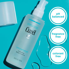 Curel dispensing a few droplets into hand for easy pre-moisturizing step and quick absorption