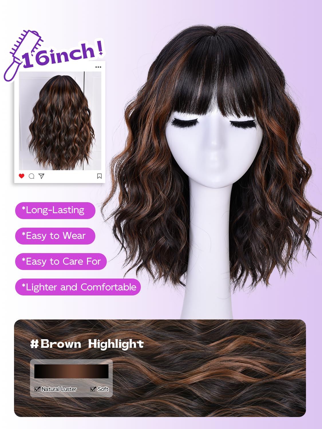 CURLCRAZY close-up of synthetic fibers showing smooth texture and durability