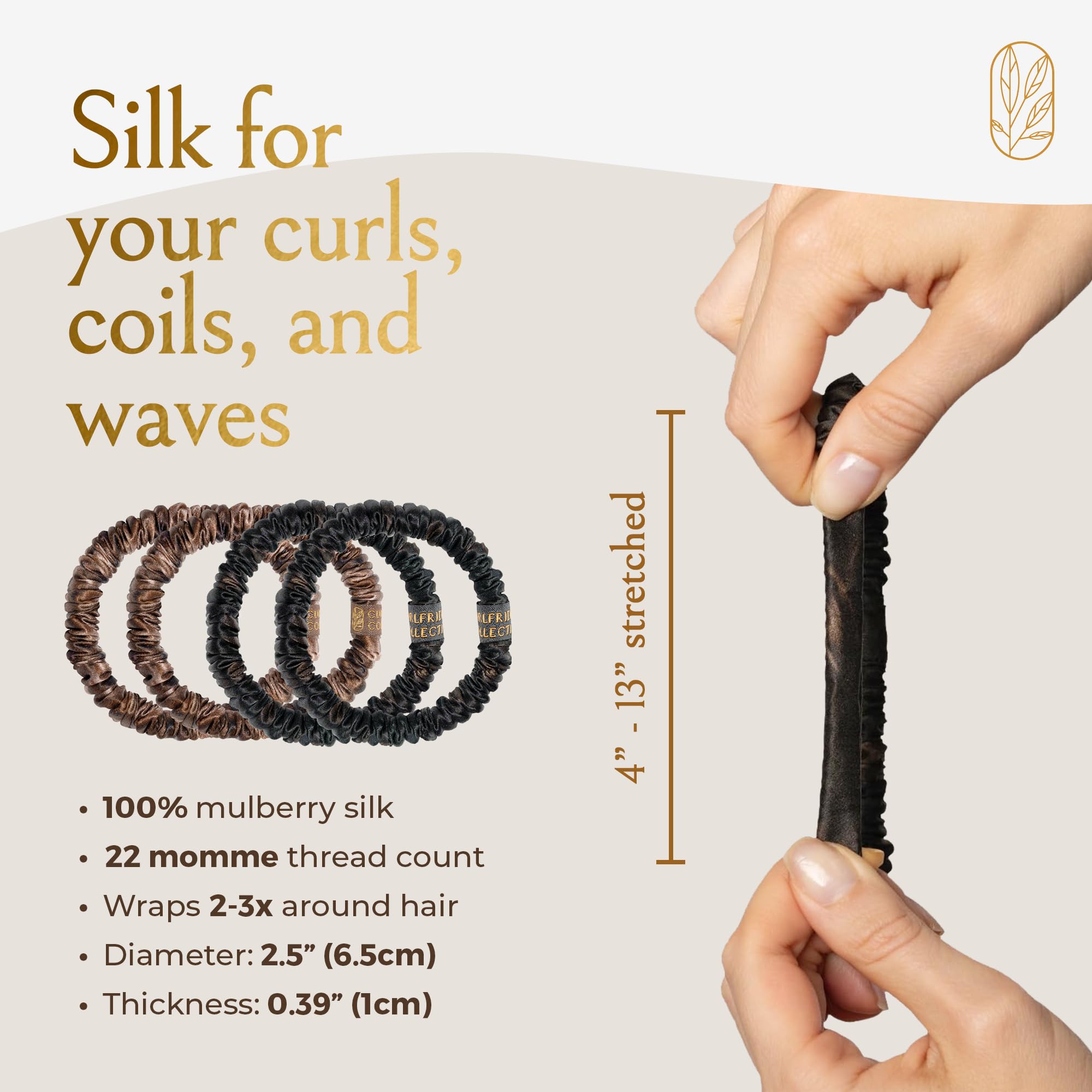 Curlfriend Collective label with OEKO-TEX tag verifying safety and chemical-free silk benefit