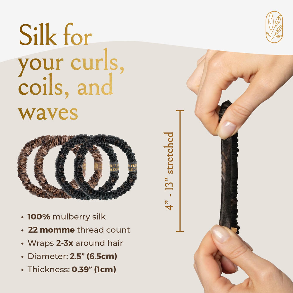 Curlfriend Collective label with OEKO-TEX tag verifying safety and chemical-free silk benefit
