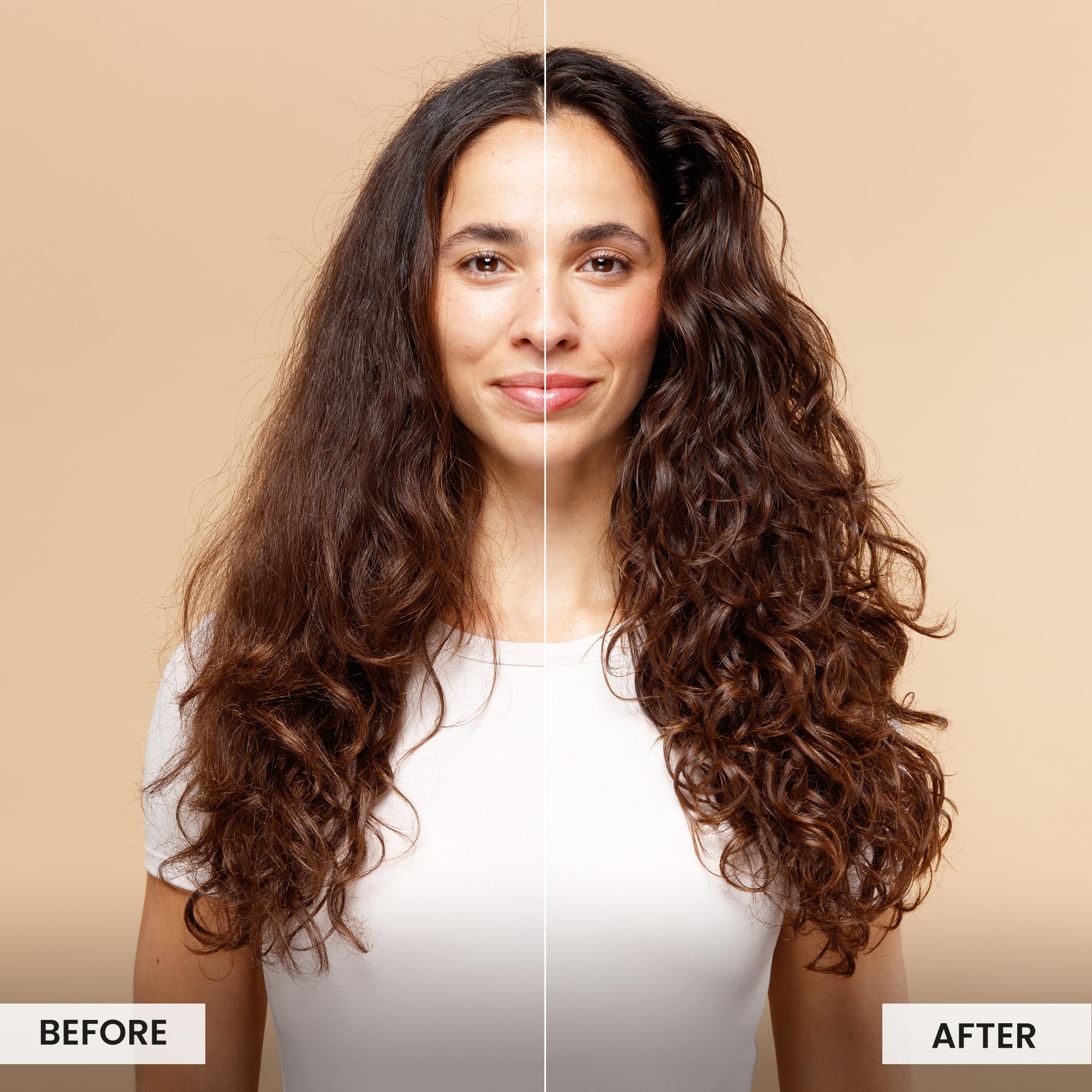 CURLSMITH before and after curls showing increased bounce and elasticity